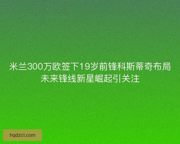 米兰300万欧签下19岁前锋科斯蒂奇布局未来锋线新星崛起引关注