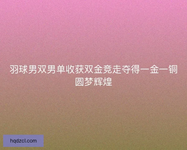 羽球男双男单收获双金竞走夺得一金一铜圆梦辉煌