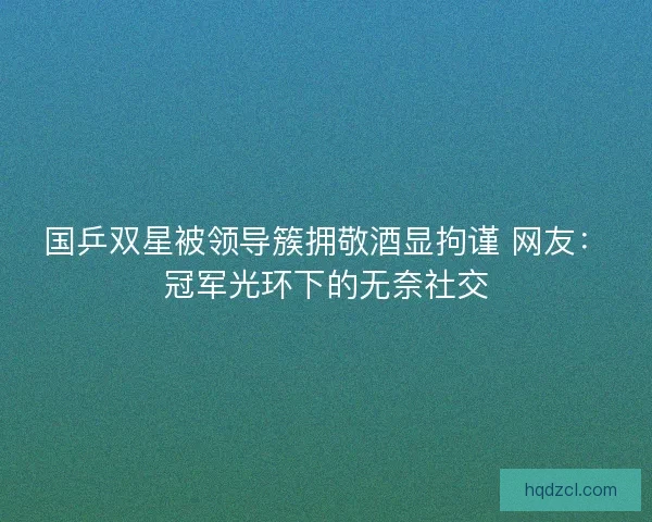 国乒双星被领导簇拥敬酒显拘谨 网友：冠军光环下的无奈社交